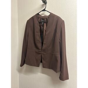 NWT Lane Bryant Hook Eye Tailored Brown Business Career Blazer $99 MSRP size 22
